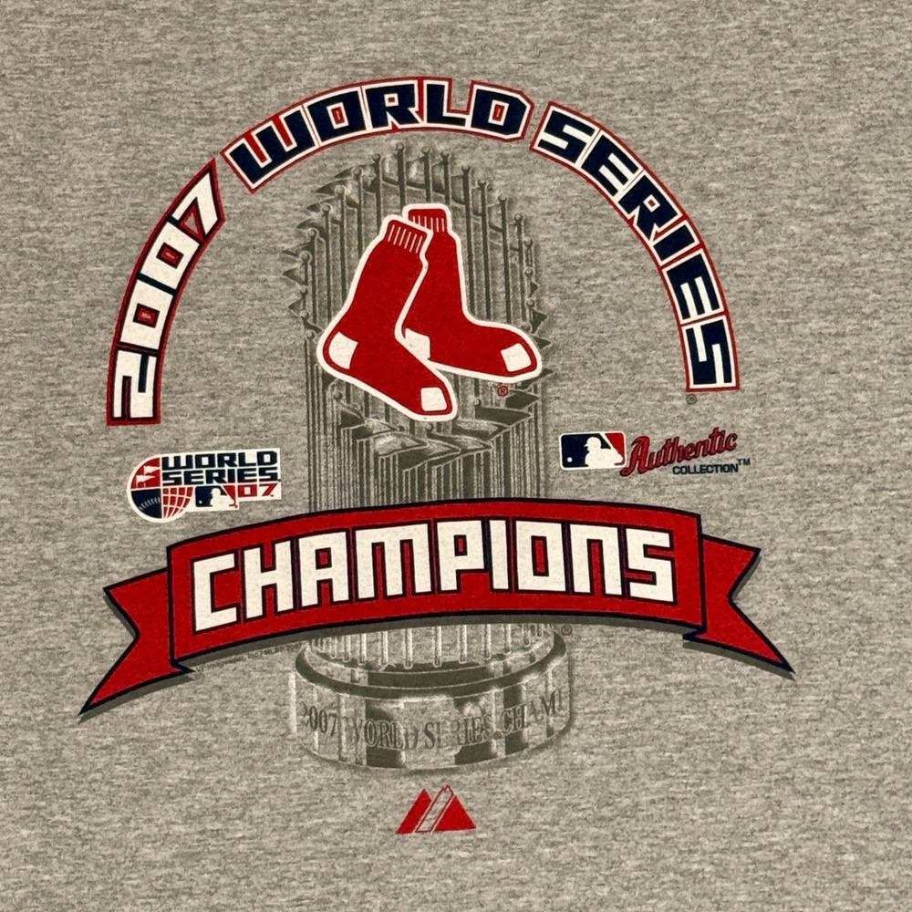 NEW Boston Red Sox 2007 World Series Champions Gray T-Shirt Mens 2XL MLB